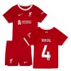 Conjunto (Camiseta+Pantalón Corto) Liverpool 2023-24 Virgil 4 Primera Equipación - Niño